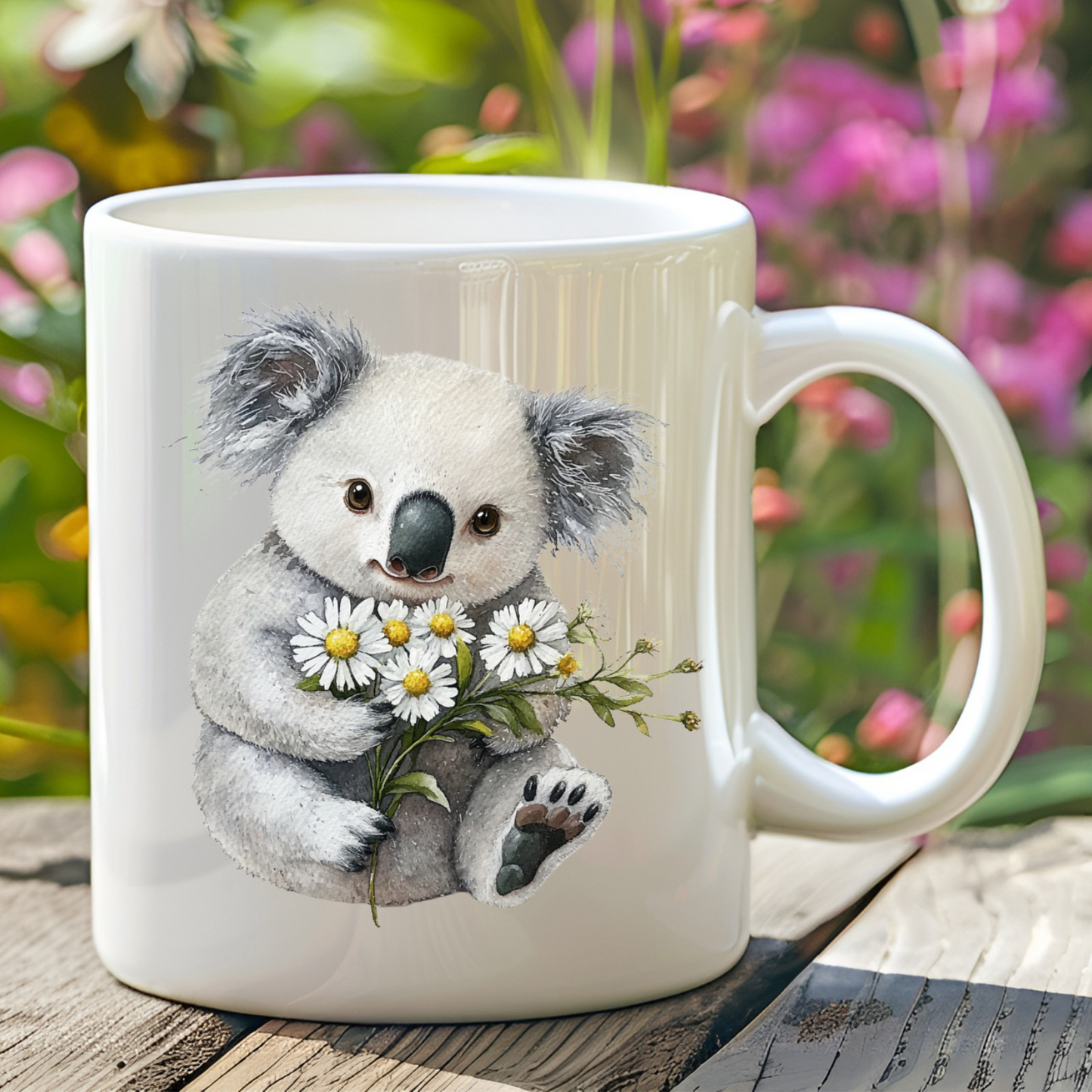 Baby Koala With Daisies Mug