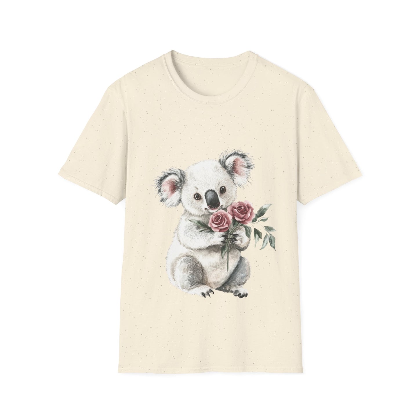 Cute Koala with Roses Unisex Softstyle T-Shirt