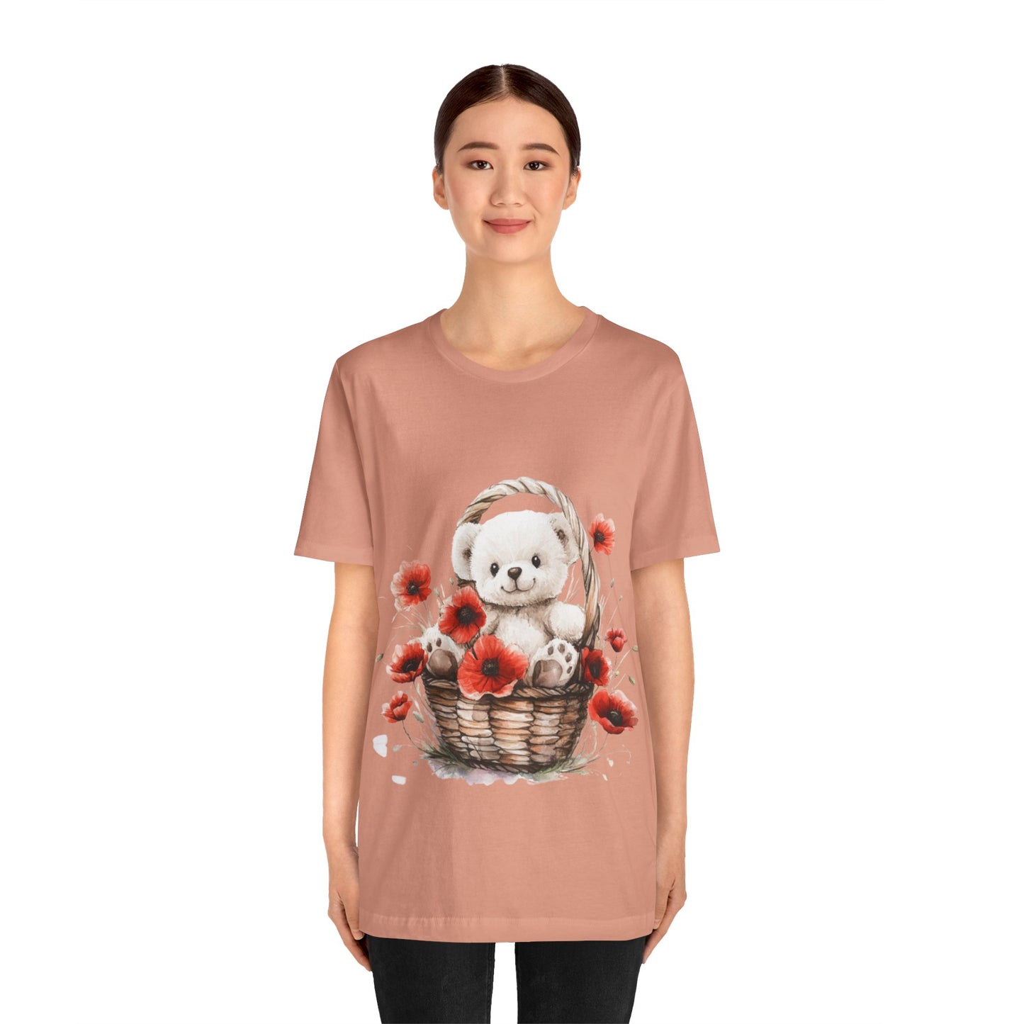 Cute Bear Floral Unisex Tee - Perfect Spring/Summer Gift