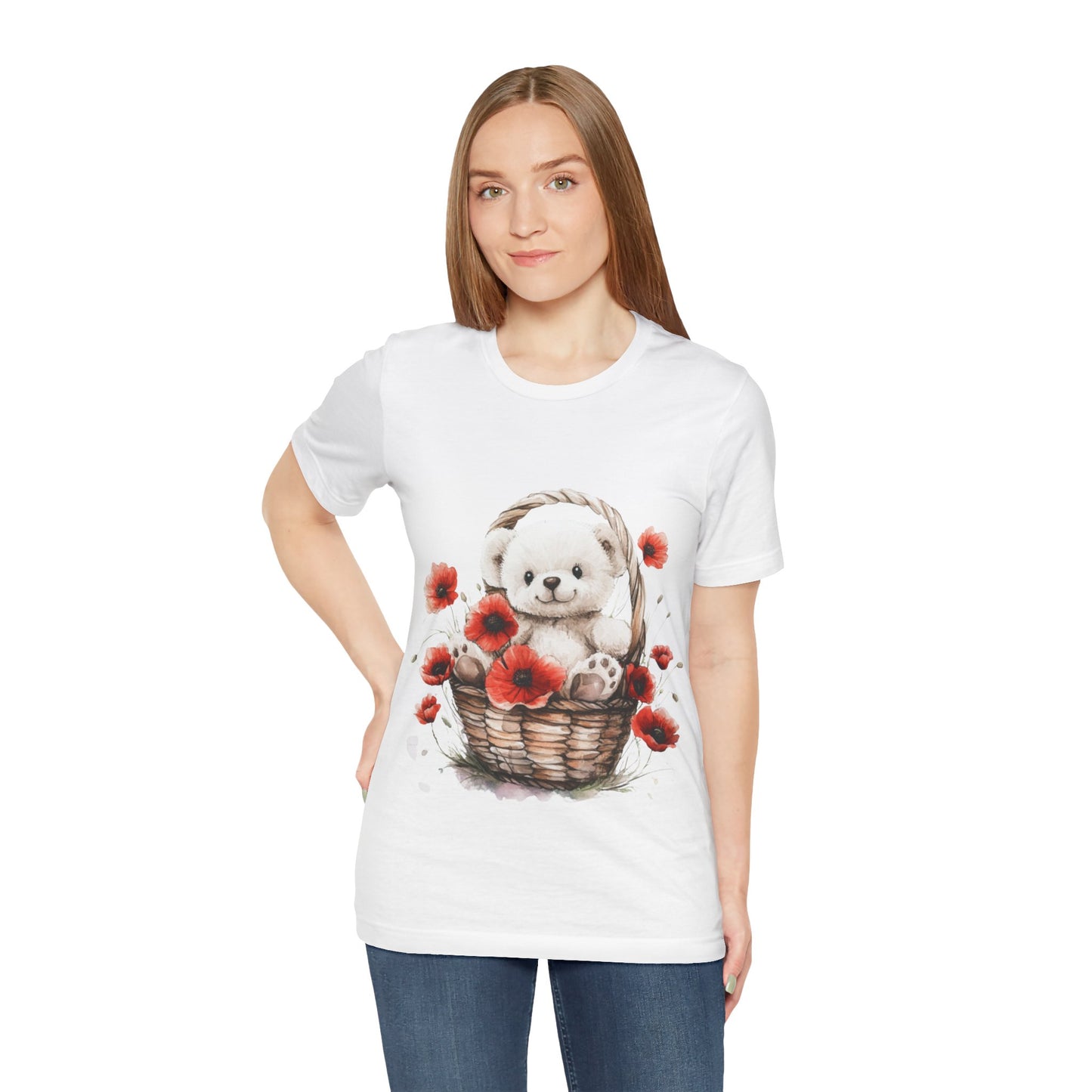 Cute Bear Floral Unisex Tee - Perfect Spring/Summer Gift