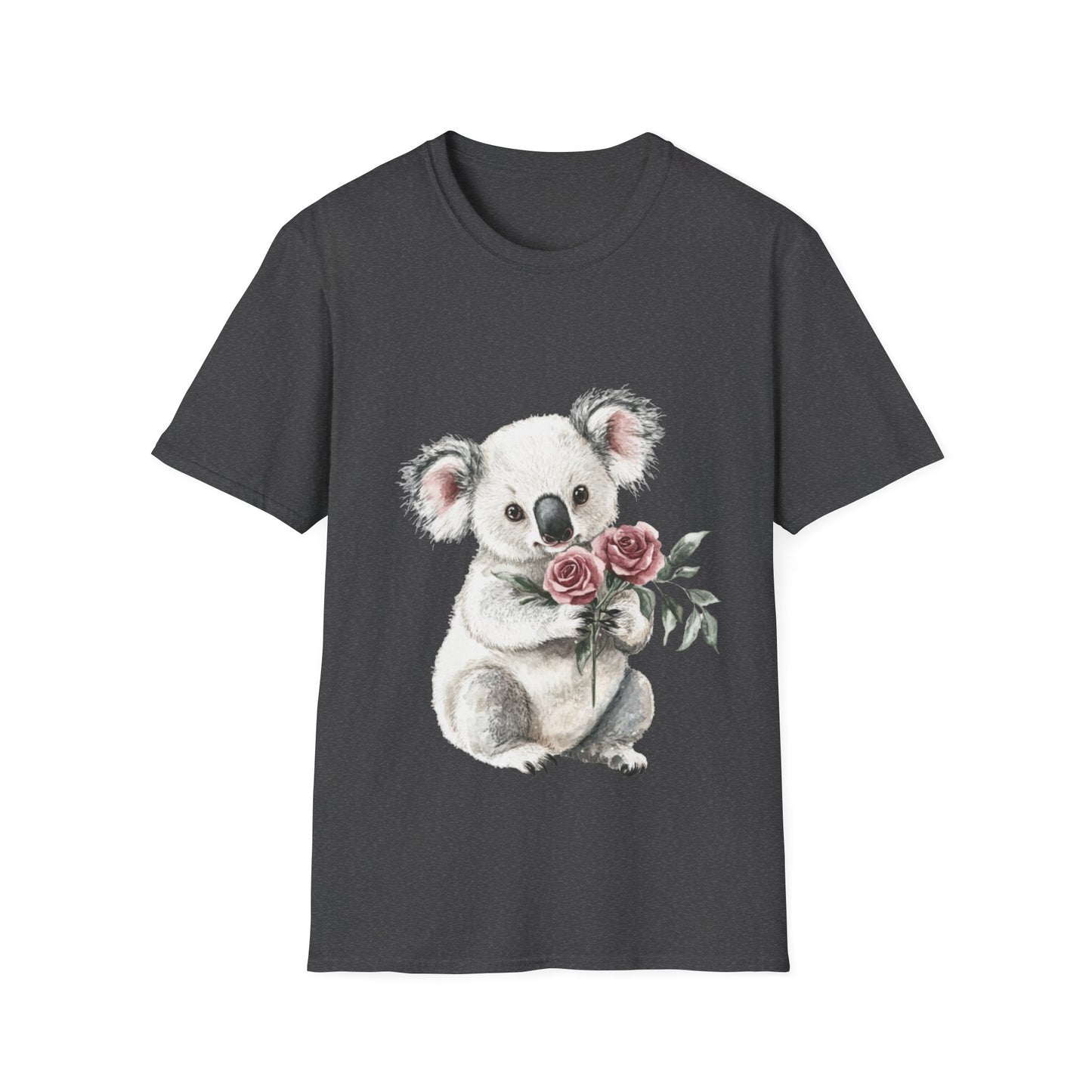 Cute Koala with Roses Unisex Softstyle T-Shirt