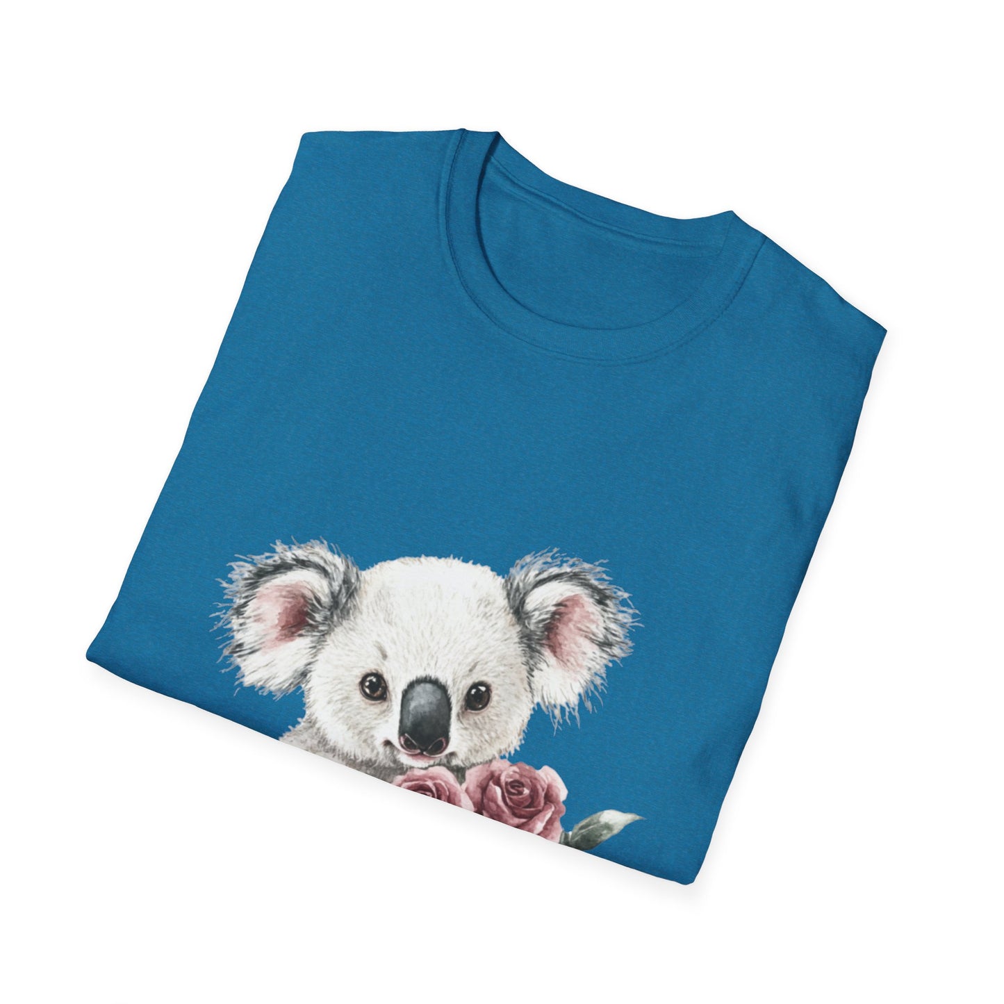 Cute Koala with Roses Unisex Softstyle T-Shirt