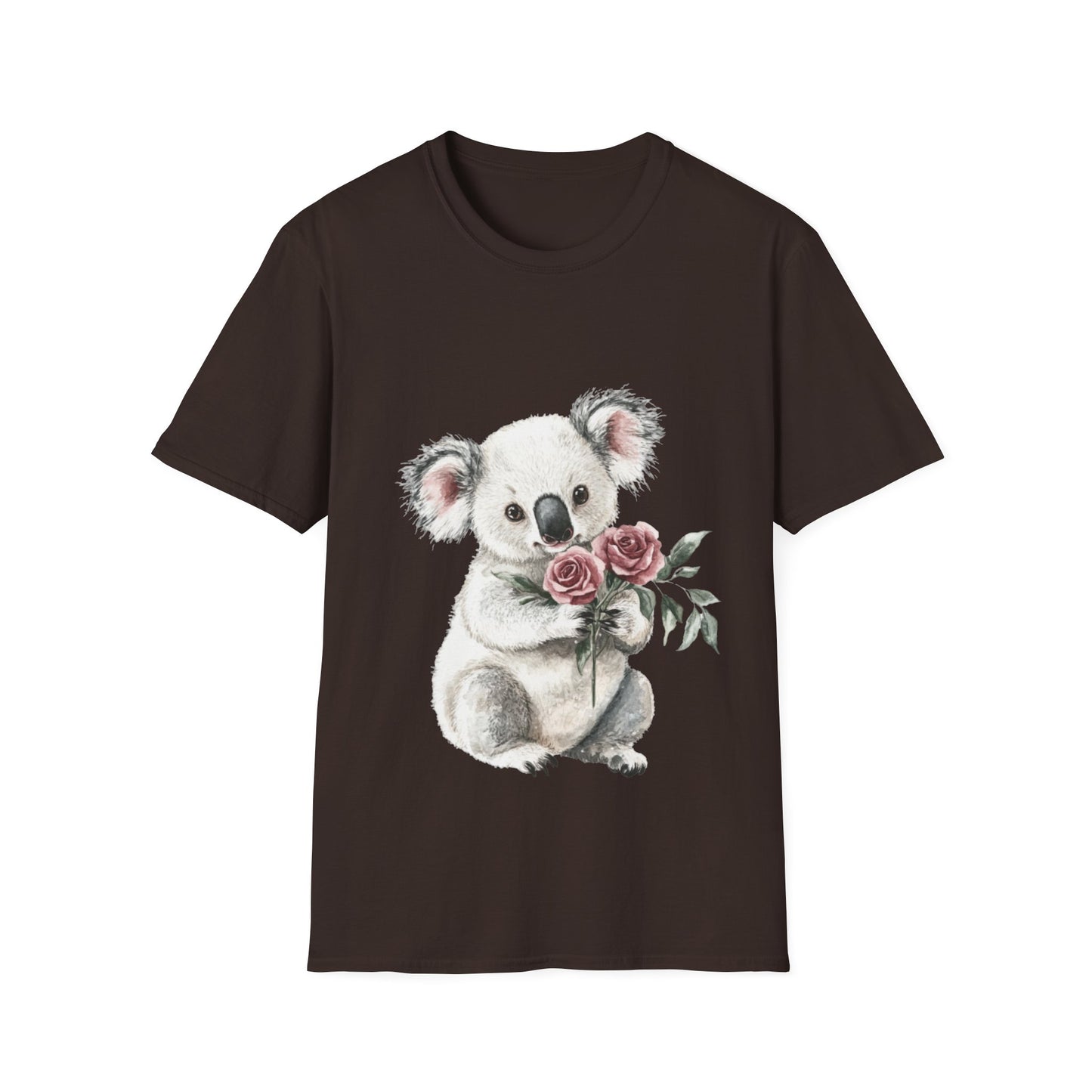 Cute Koala with Roses Unisex Softstyle T-Shirt