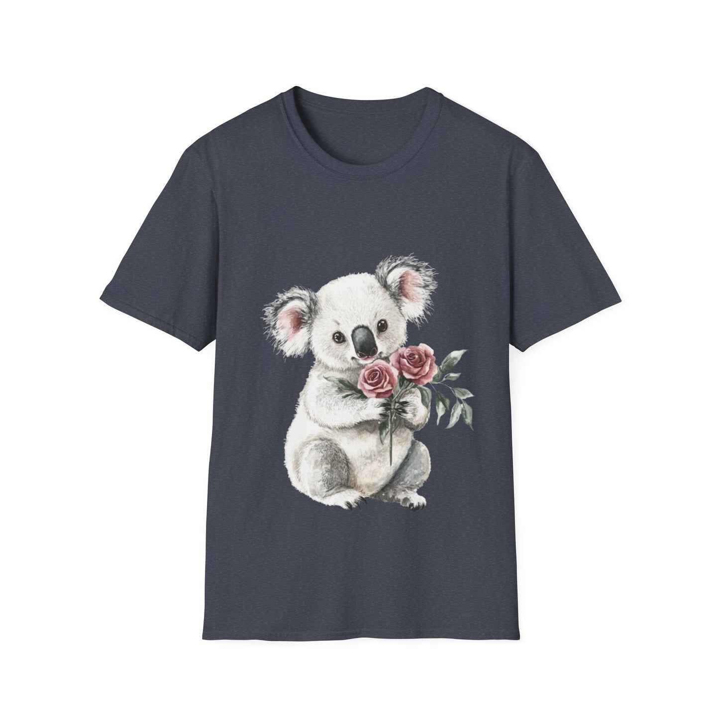 Cute Koala with Roses Unisex Softstyle T-Shirt