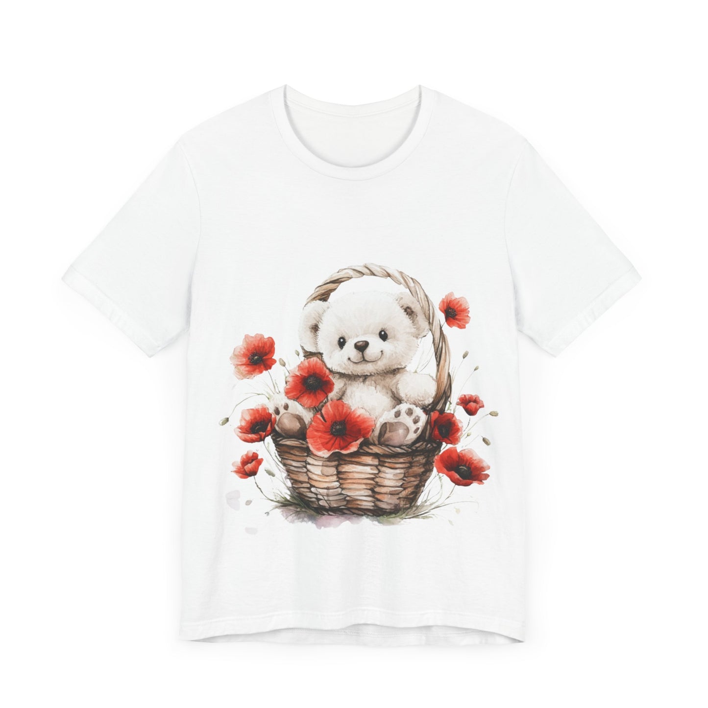 Cute Bear Floral Unisex Tee - Perfect Spring/Summer Gift