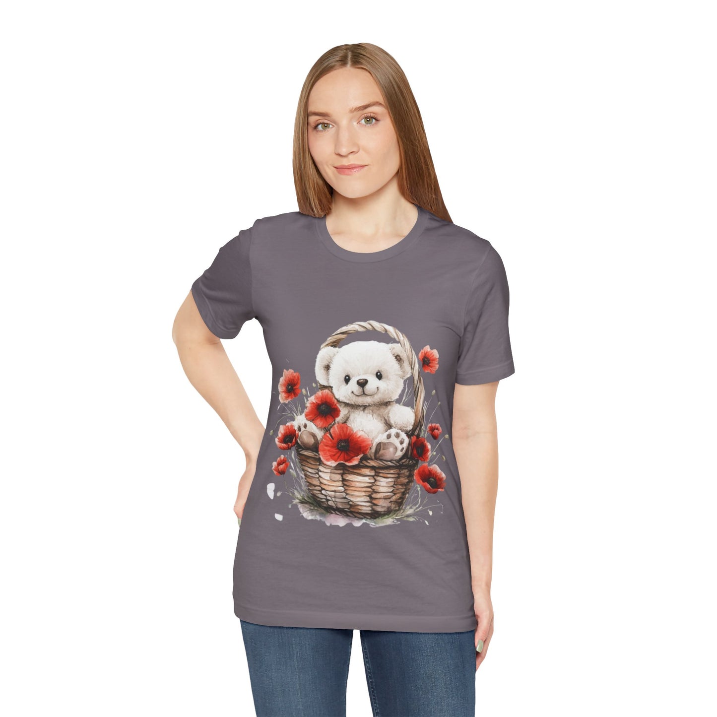 Cute Bear Floral Unisex Tee - Perfect Spring/Summer Gift