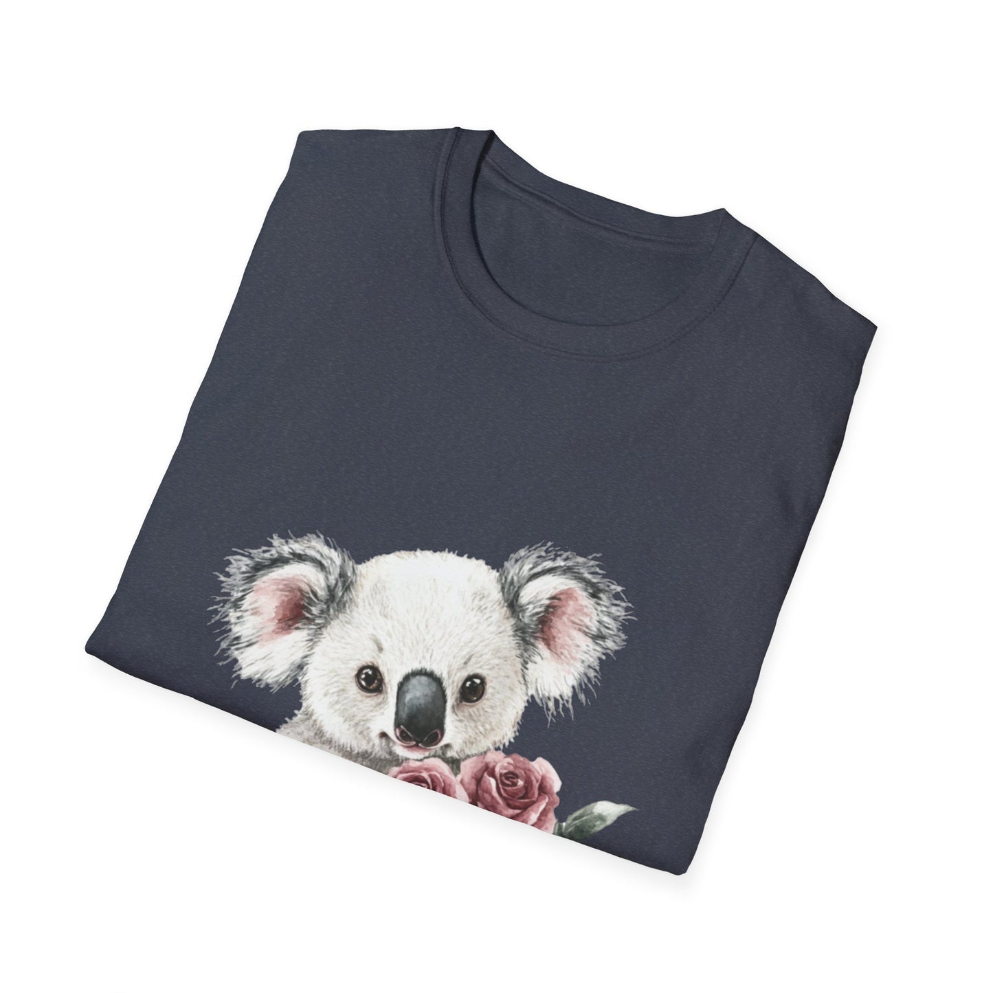 Cute Koala with Roses Unisex Softstyle T-Shirt