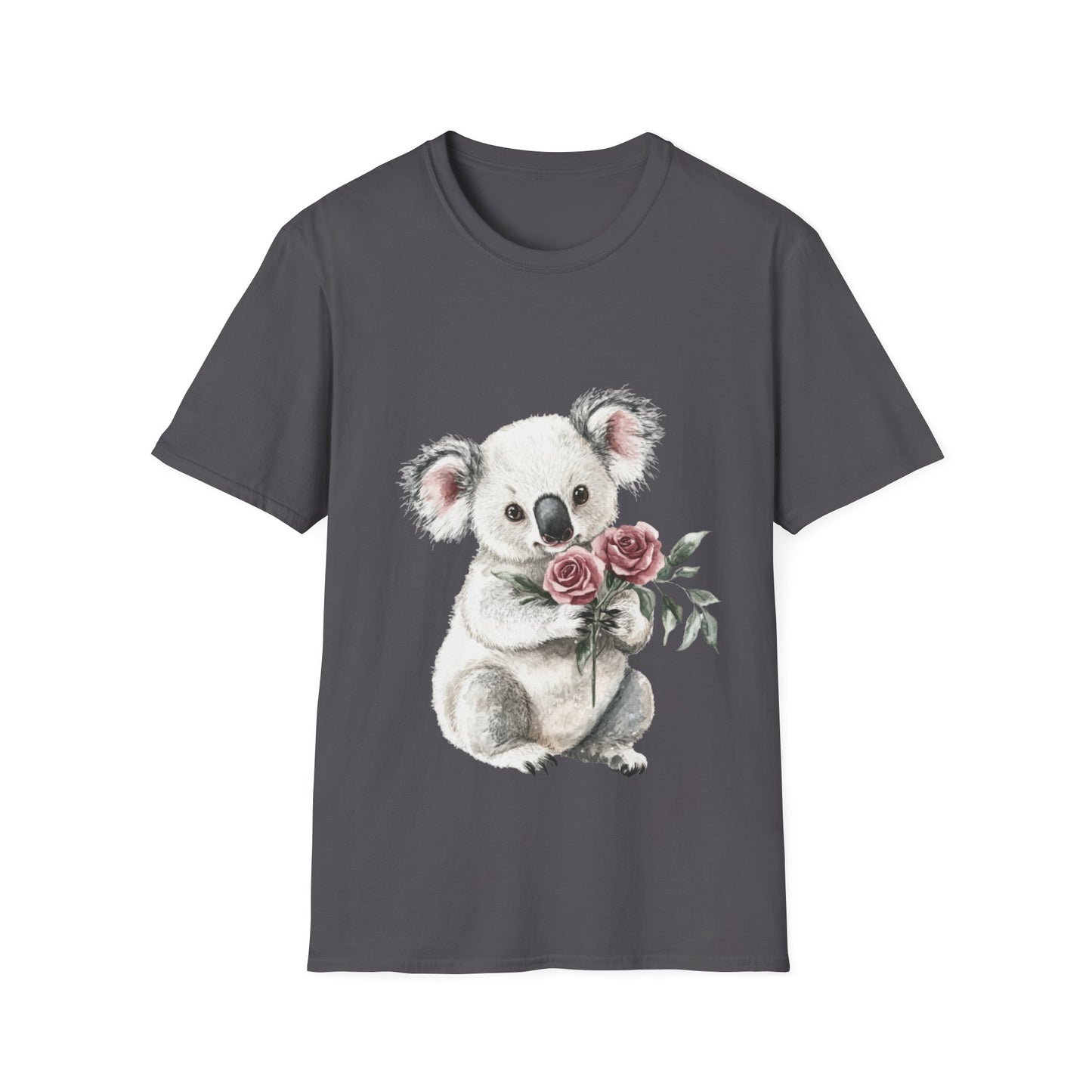 Cute Koala with Roses Unisex Softstyle T-Shirt