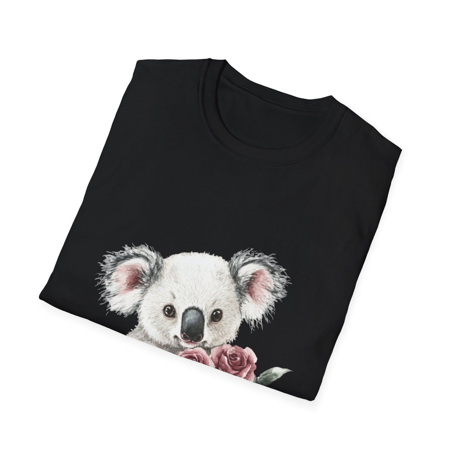 Cute Koala with Roses Unisex Softstyle T-Shirt