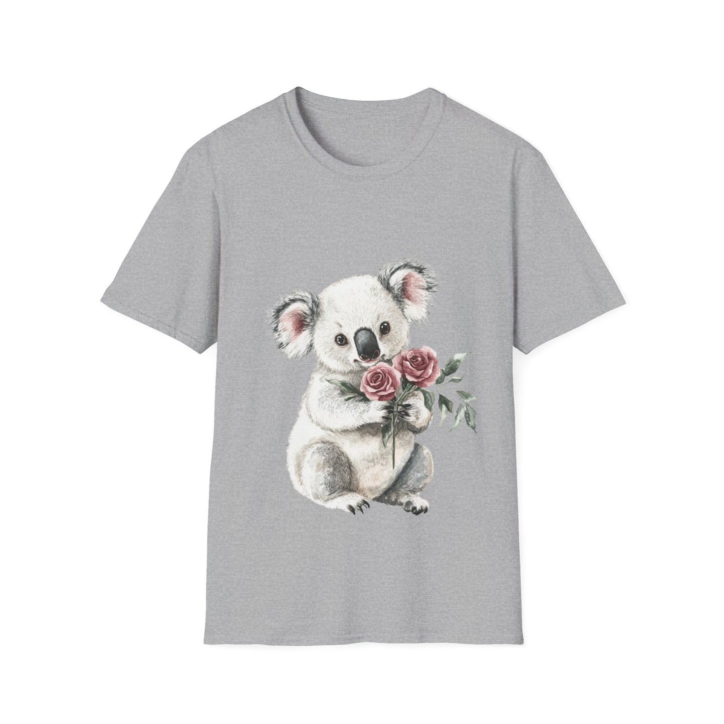 Cute Koala with Roses Unisex Softstyle T-Shirt