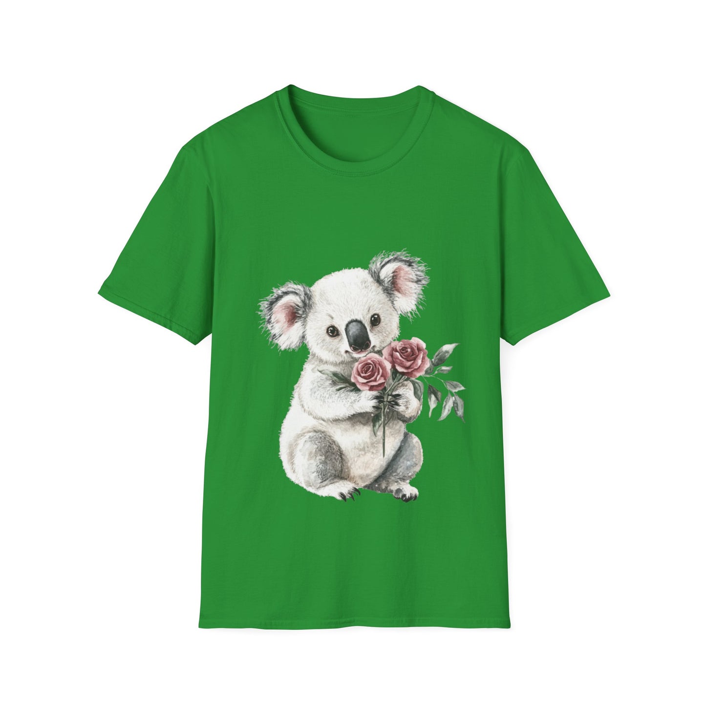 Cute Koala with Roses Unisex Softstyle T-Shirt