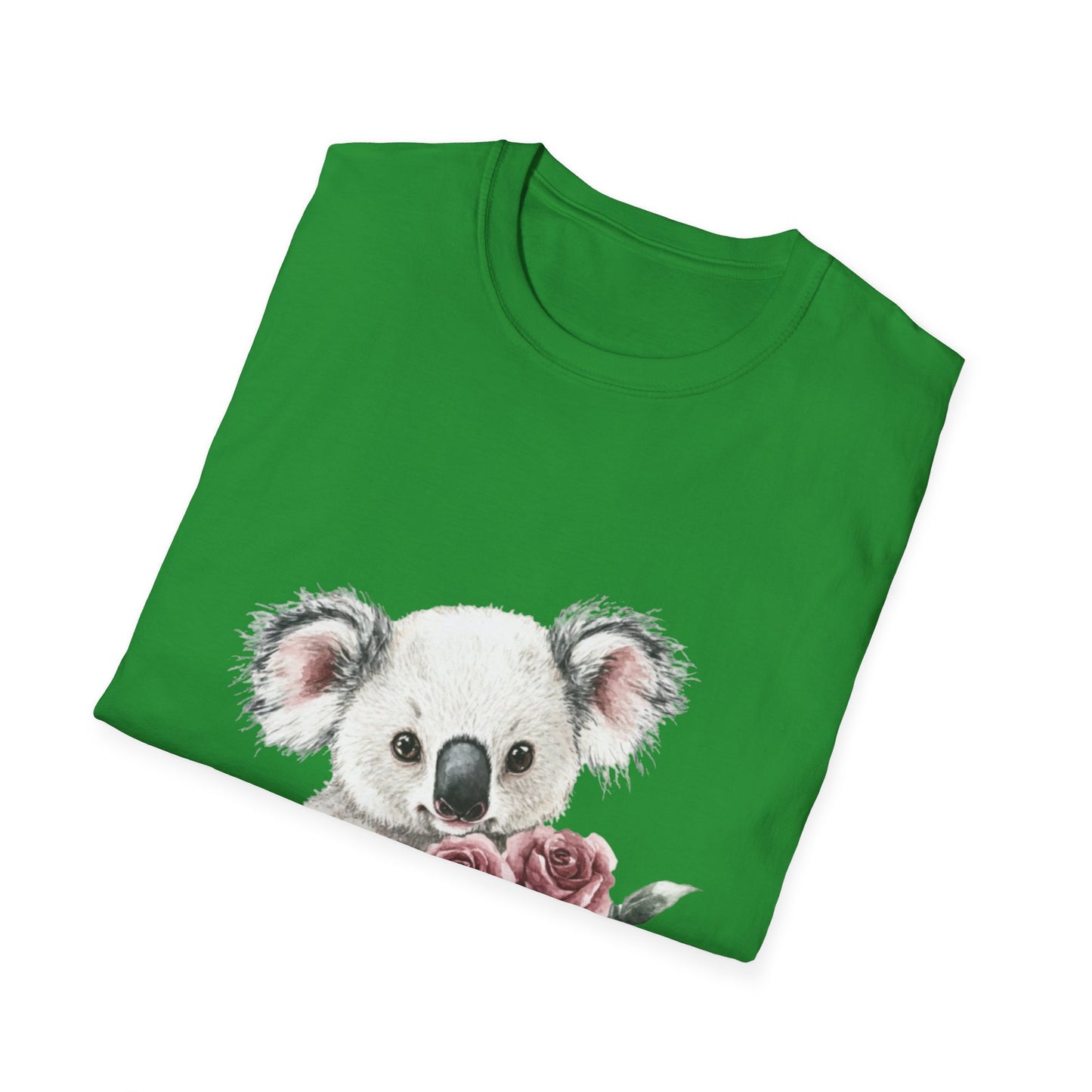 Cute Koala with Roses Unisex Softstyle T-Shirt