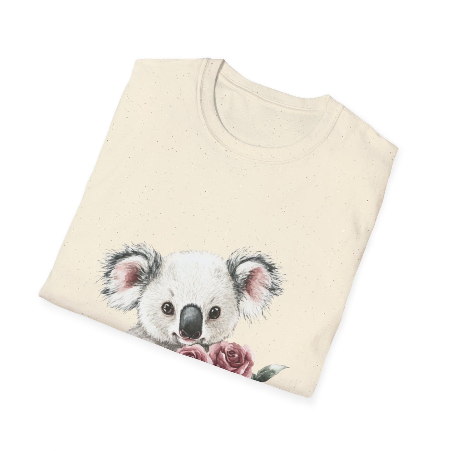 Cute Koala with Roses Unisex Softstyle T-Shirt
